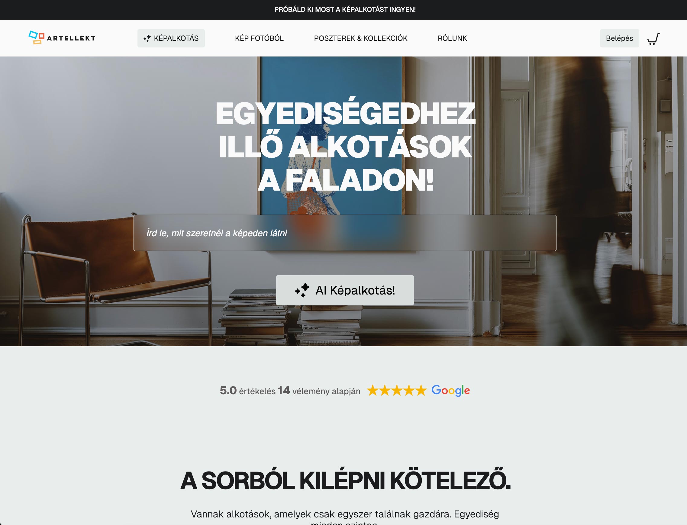 Ai képgeneráló weboldal